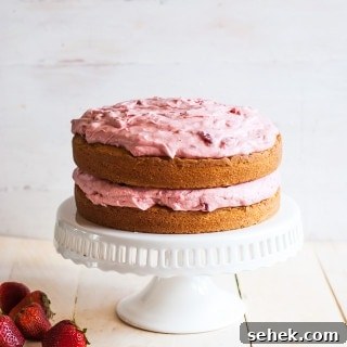 butter cake strawberry frosting