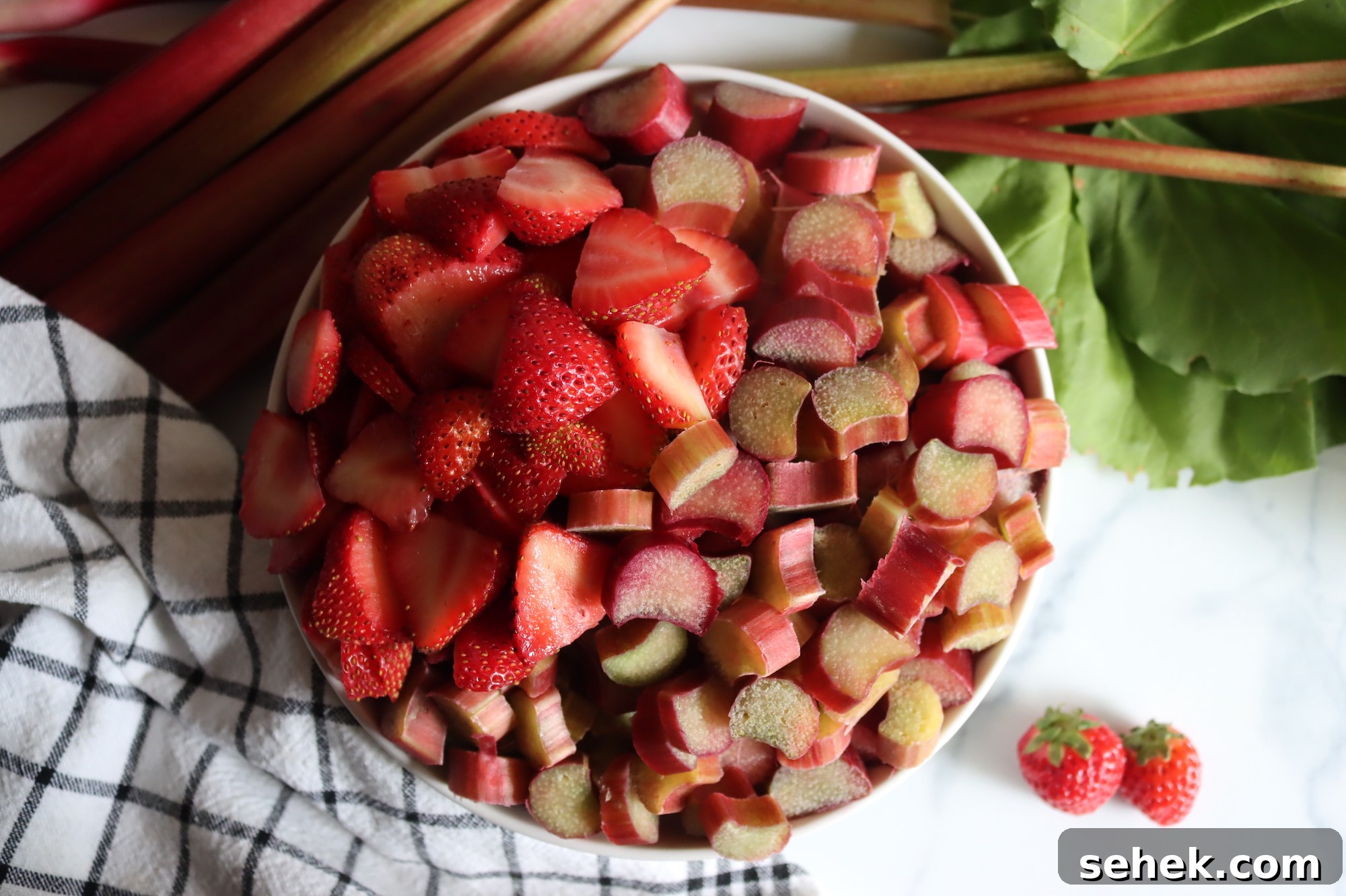 Ingredients for Strawberry Rhubarb Jam