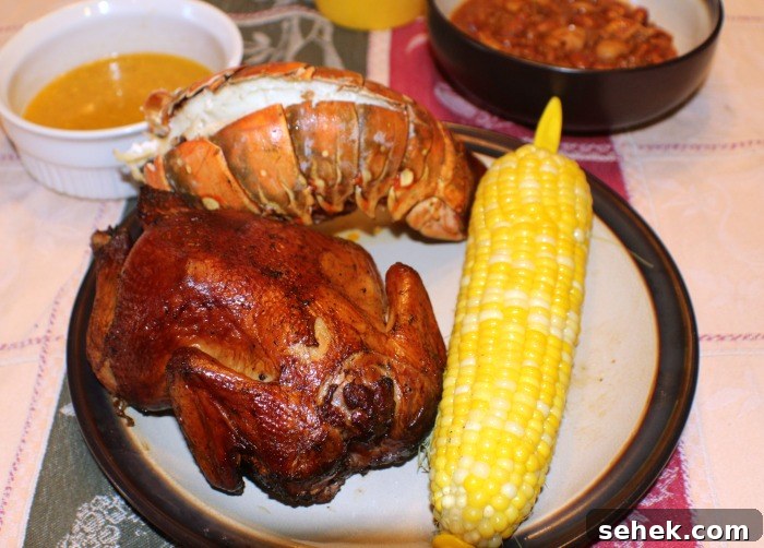 Cold-Smoked Cornish Game Hens: Perfect Chilled Prep Guide 9 Cold Smoked Cornish Game Hens Served With Corn on the cob with lobster tail