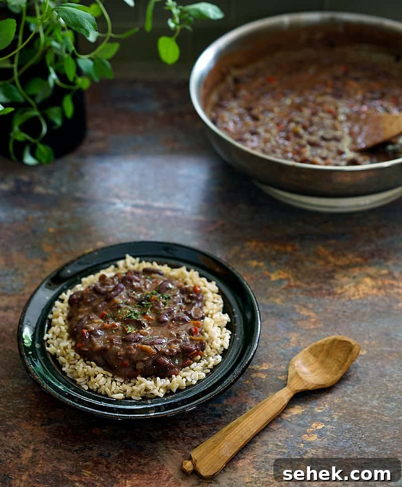 15-Minute Vegan Red Beans and Rice — Oil-Free Recipe 5 vegna red beans and rice