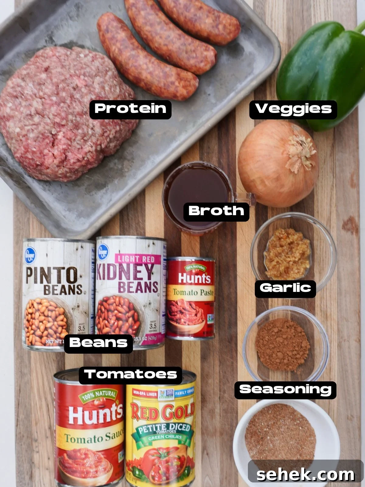 Loaded Beef Chili Recipe: Over-the-Top Comfort Chili 3 Ingredients for an over the top beef chili.