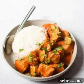 Instant Pot Honey Mustard Chicken with Roasted Potatoes 12 a plate of tikka masala on rice