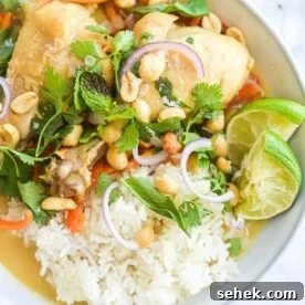 Instant Pot Honey Mustard Chicken with Roasted Potatoes 10 a bowl of curry chicken drumsticks sitting on a marble surface