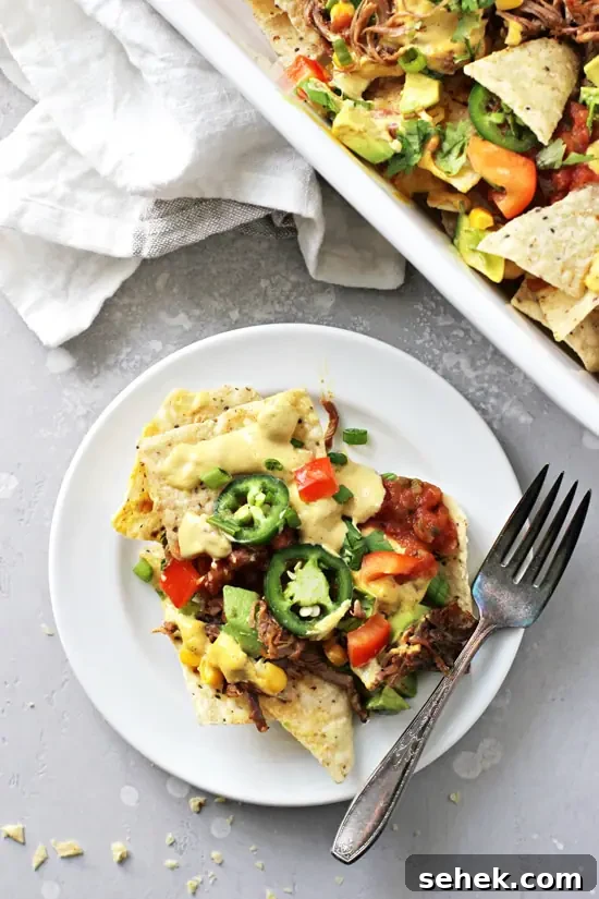 Dairy-Free Nachos Recipe: Crispy, Cheesy Vegan Nachos 6 Gluten Free Dairy Free Nachos on a white plate.