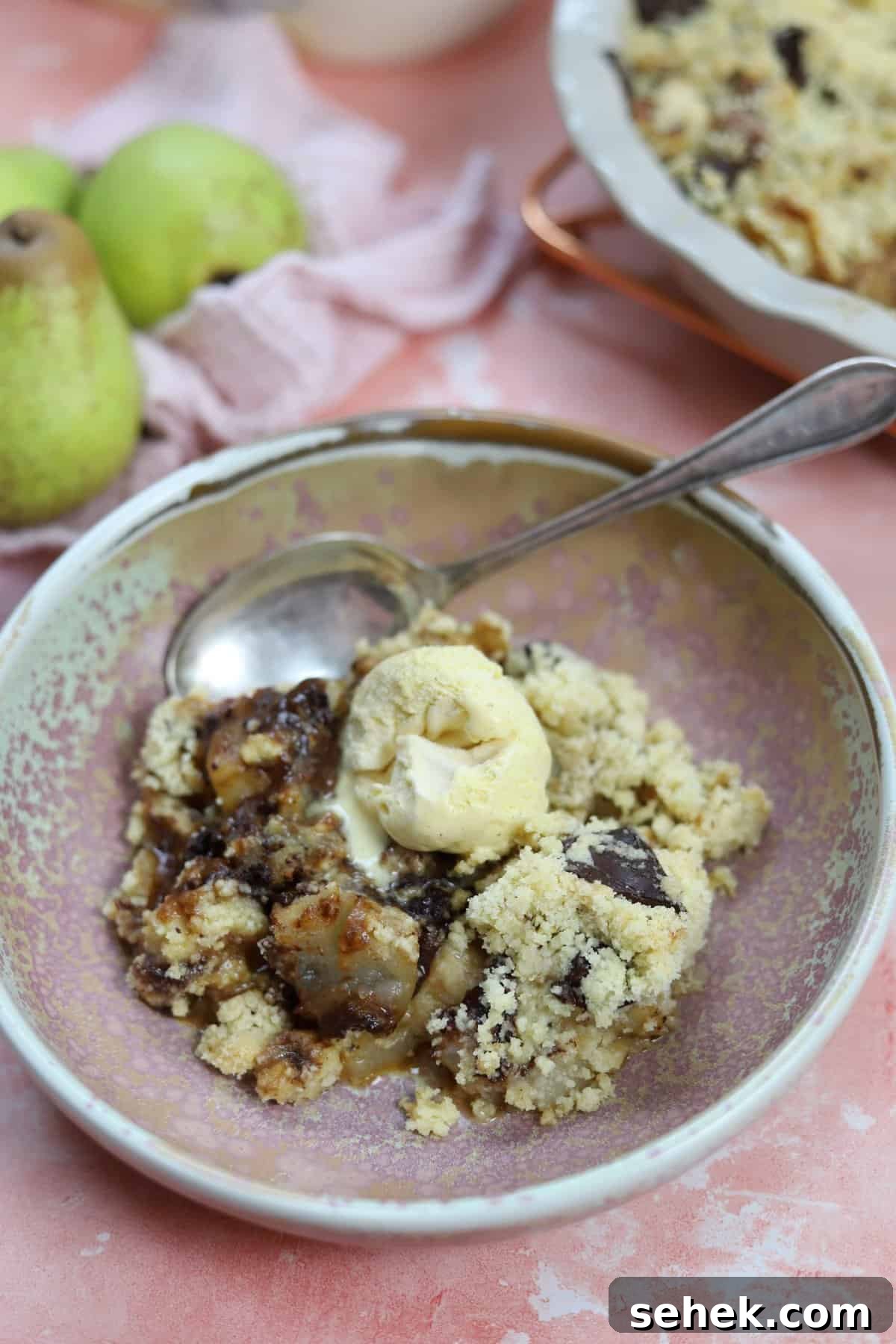 gluten free pear and chocolate crumble 9
