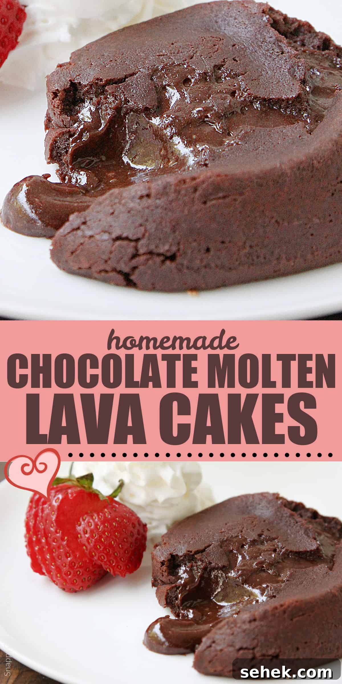 Chocolate Molten Lava Cake collage of Chocolate Molten Lava Cake