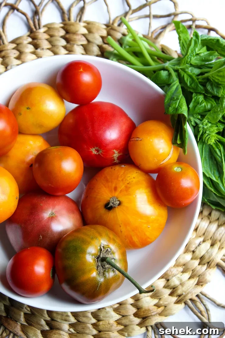 Caprese Salad with Fresh Basil Vinaigrette 4 Bowl of fresh, seasonal tomatoes.