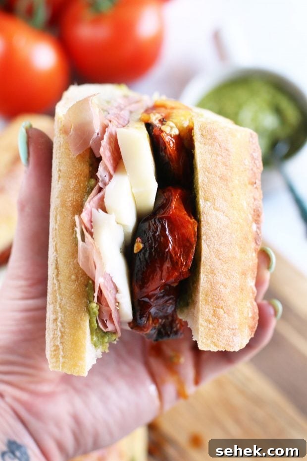 Grilled Italian Tomato Grinder Sandwich Recipe 6 Grilled Tomato Italian Grinder Sandwich