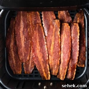 Crispy Air Fryer Turkey Bacon Recipe for Perfect Breakfast 5 air fryer full of crispy turkey bacon