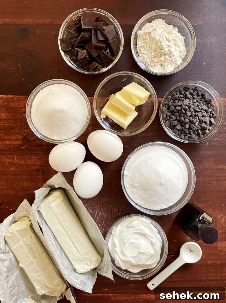 Chocolate Chip Cheesecake with a Brownie Crust 4 brownie bottom chocolate chip cheesecake ingredients