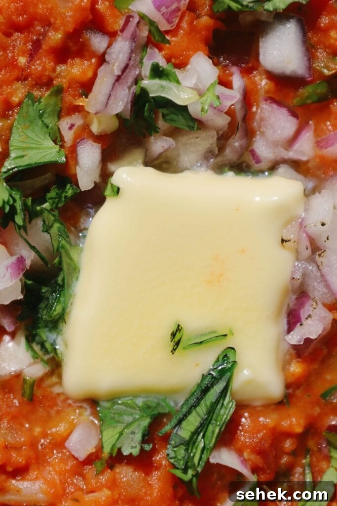 Authentic Mumbai Pav Bhaji Recipe: Flavorful Street-Style Masala 4 butter melting