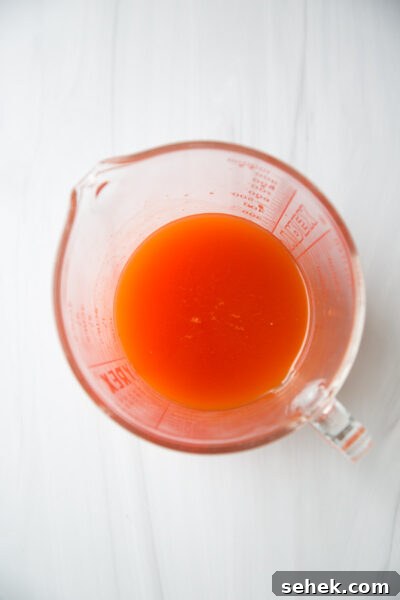5-Ingredient Gluten-Free Kimchi Chicken Casserole 7 kimchi juices in a cup measure