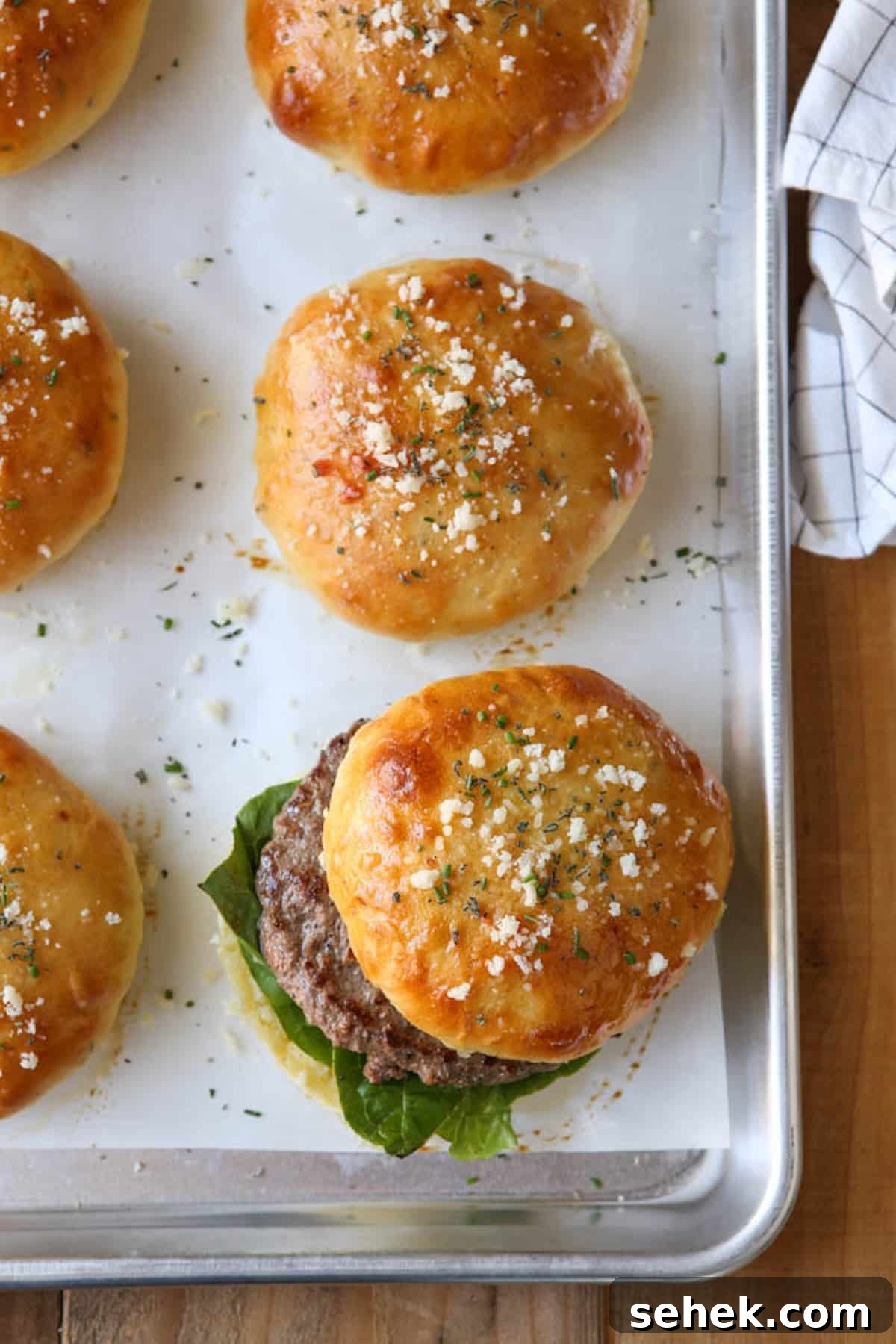 Homemade Buns for Sandwiches, Sliders & Burgers 13 These homemade cheesy burger buns add so much flavor to your burgers!