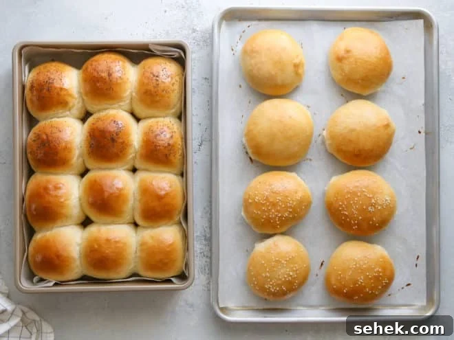 Homemade Buns for Sandwiches, Sliders & Burgers 9 baked slider rolls and burger buns