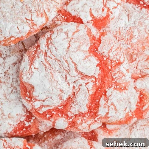 Strawberry Cake mix cookies stacked together.