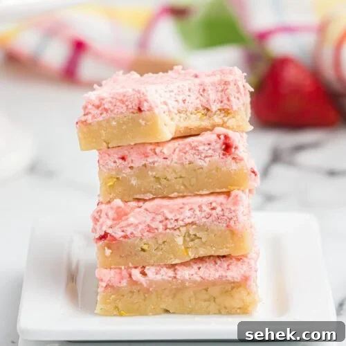 Strawberry Lemonade bars stacked together.