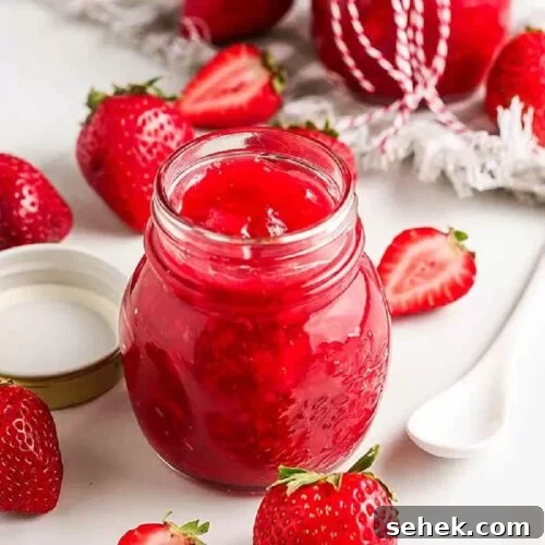 Strawberry Sauce in a jar.