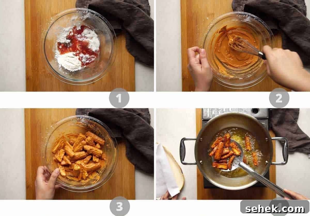 Step by step picture collage showing how to make babycorn chilli