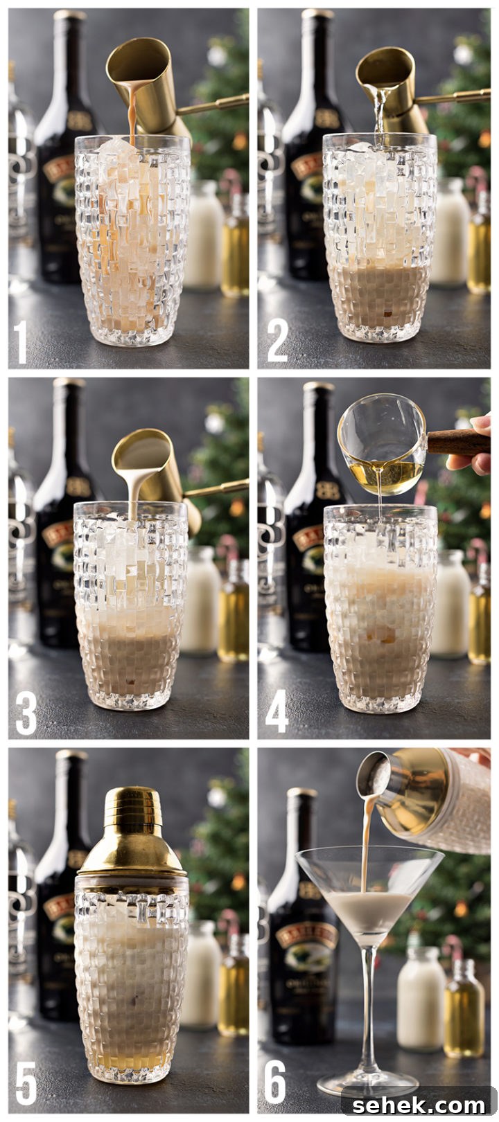 Gingerbread Martini Recipe: Festive Christmas Cocktail Guide 5 step by step photos showing how to make a gingerbread martini christmas cocktail