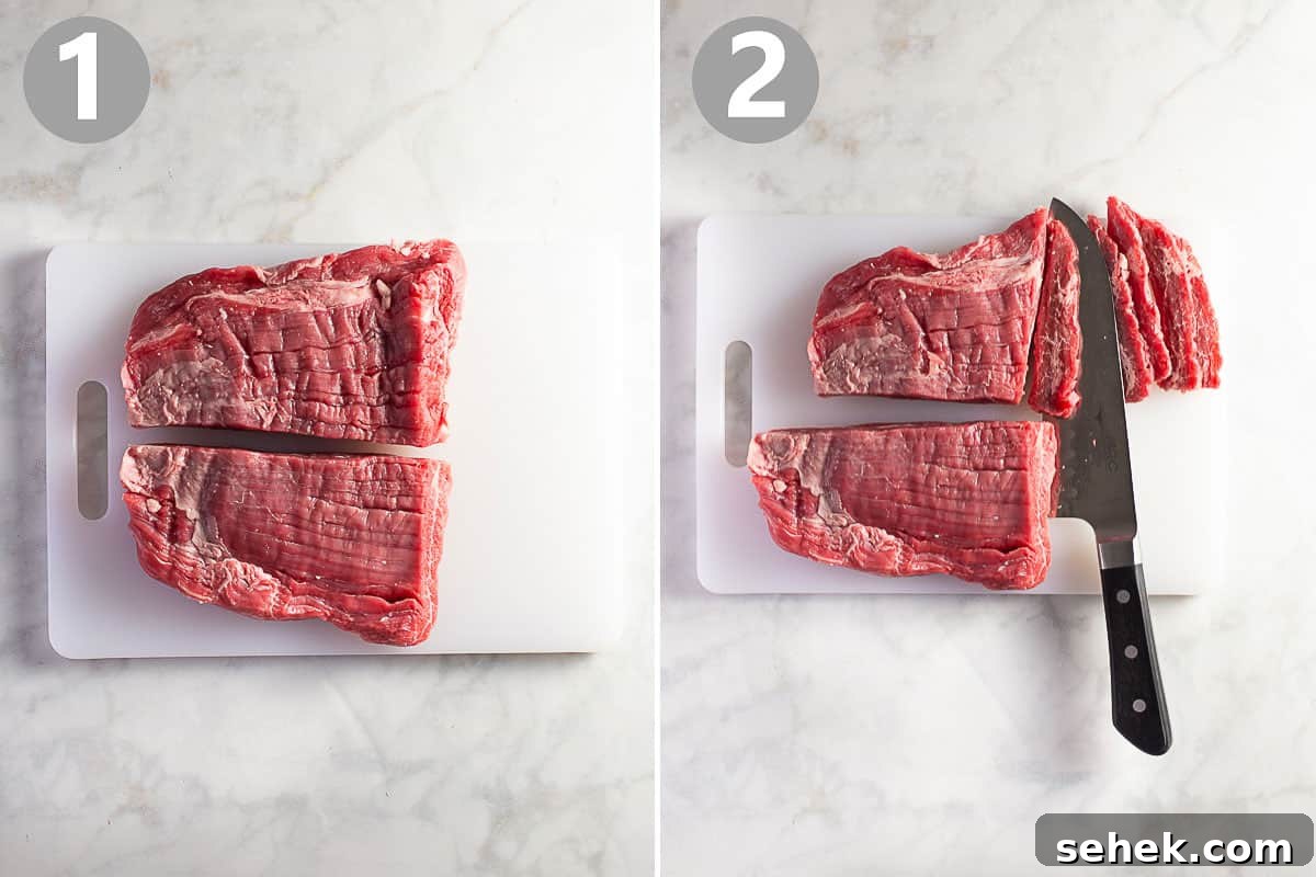 How to cut flank steak how to cut steak for beef stir fry