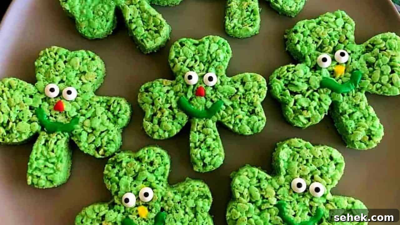 16 Simple St. Patrick’s Day Treats Kids and Adults Will Love 3 Shamrock Rice Krispie Treats