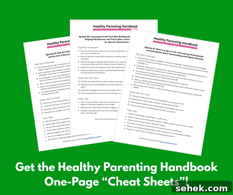 Episode 83: When Feeding Therapy Backfires — Insights from Dr. Katja Rowell 2 one-page cheat sheets for the Healthy Parenting Handbook