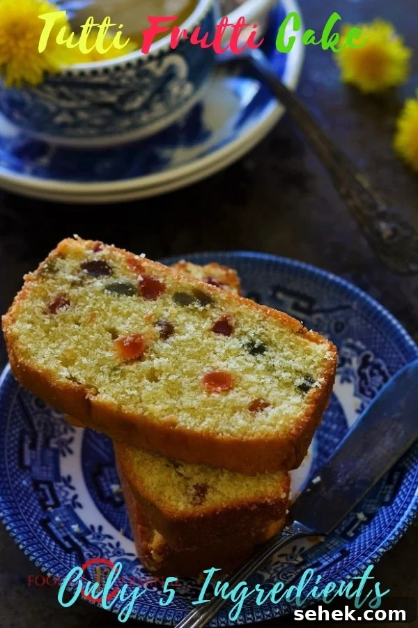 Tutti Frutti cake made with eggs