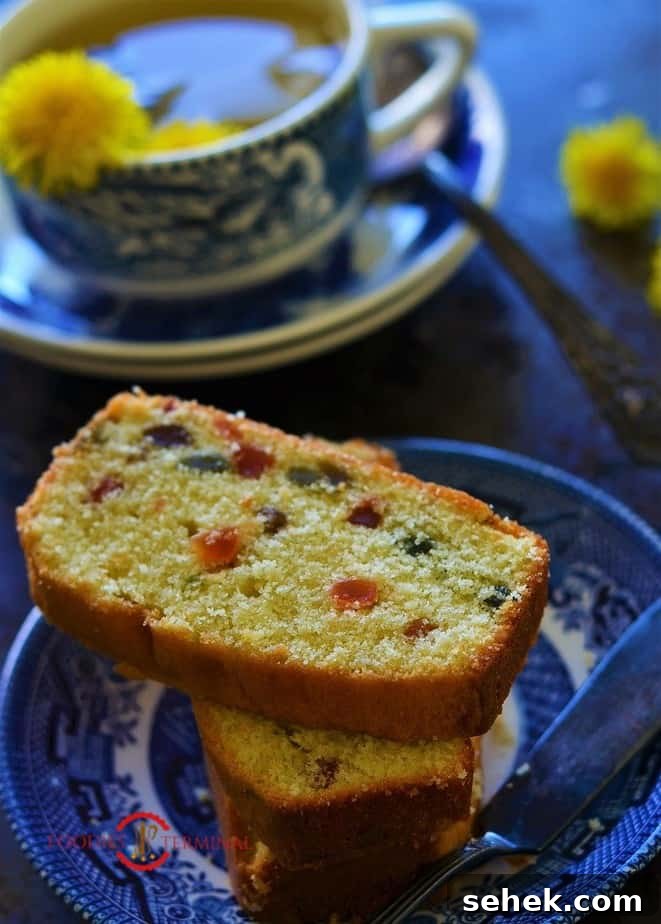 Slices of Tutti Frutti Cake served