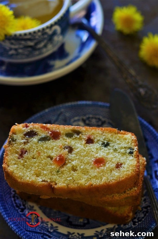 Tutti Frutti Cake Bakery Style on a plate