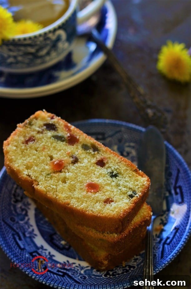 Tutti Frutti Cake slices on a small plate
