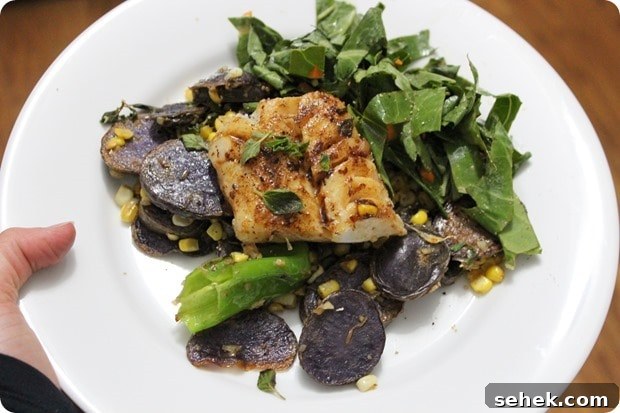 cod with purple potatoes cod with purple potatoes