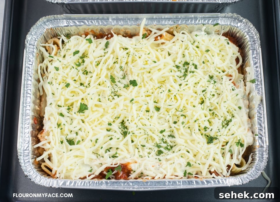 a tray of meaty and cheese pasta bake recipe