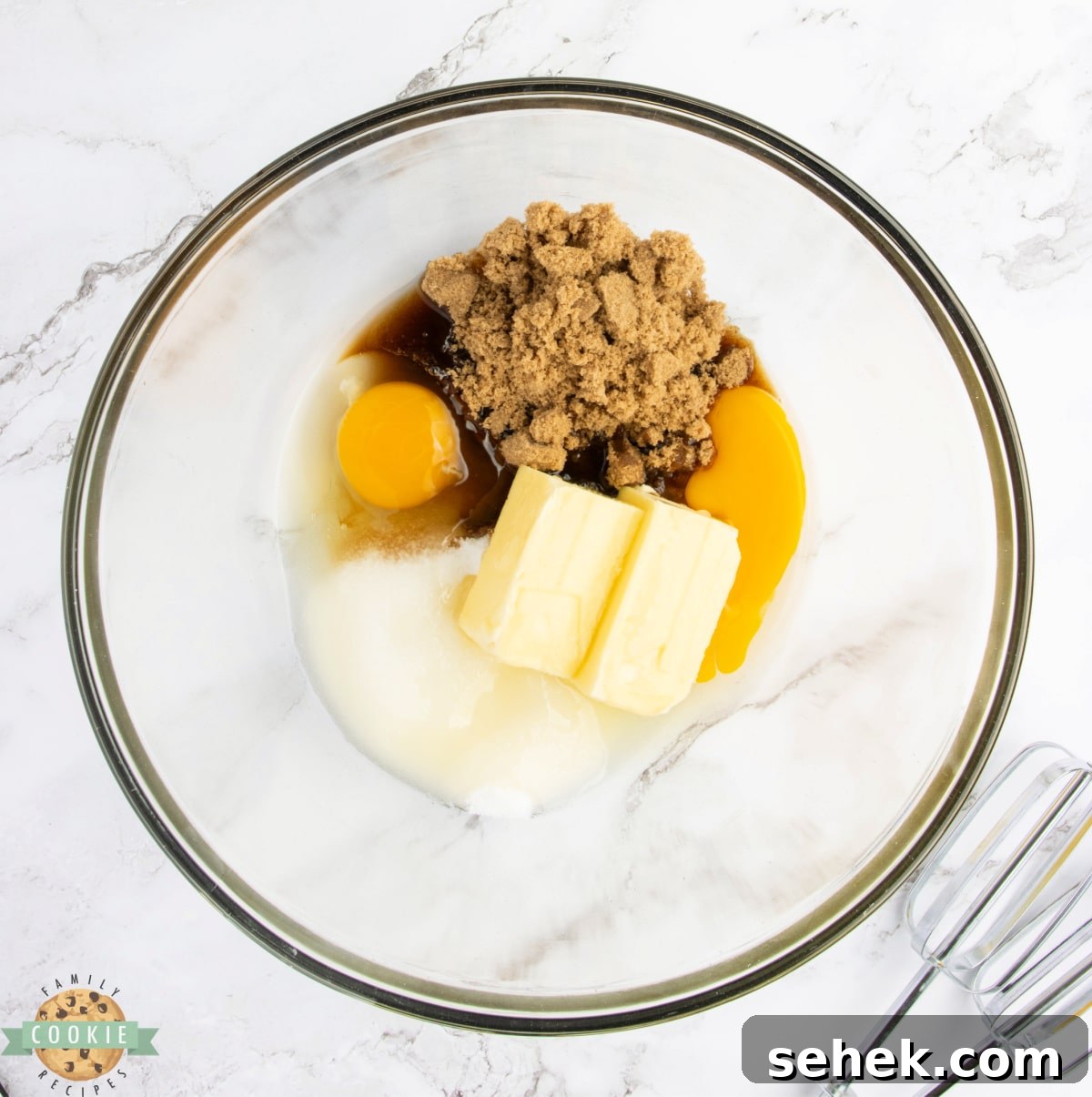 Double Chocolate Banana Split Cookies Recipe for Chocolate Lovers 7 Cream butter, sugars, and egg together.