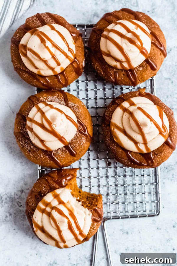 Pumpkin donuts with salted caramel cream cheese frosting pumpkin donuts topped with salted caramel cream cheese frosting and salted caramel sauce drizzle on a safety grater