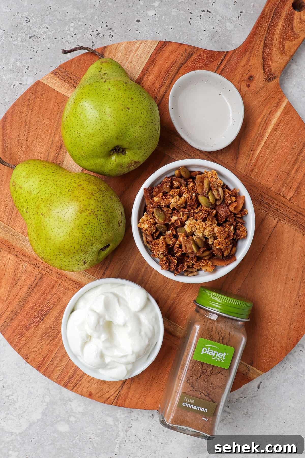 Crispy Cinnamon Air Fryer Pears with Honey Glaze 4 Ingredients for the air fry pears.