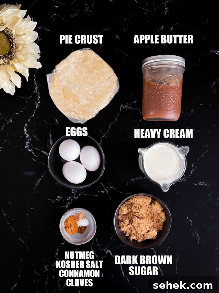 Irresistible Apple Butter Pie Recipe for Fall Baking 3 Ingredients needed to make apple butter pie.