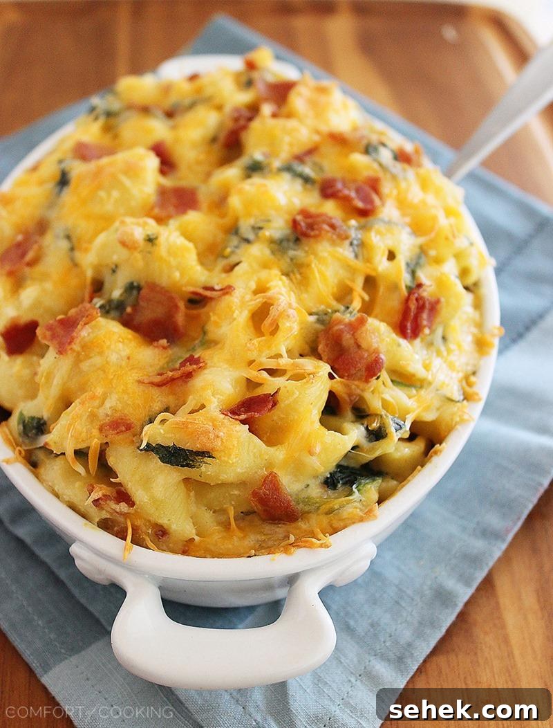 Creamy Spinach and Bacon Macaroni & Cheese Recipe 6 Creamy Spinach-Bacon Macaroni & Cheese