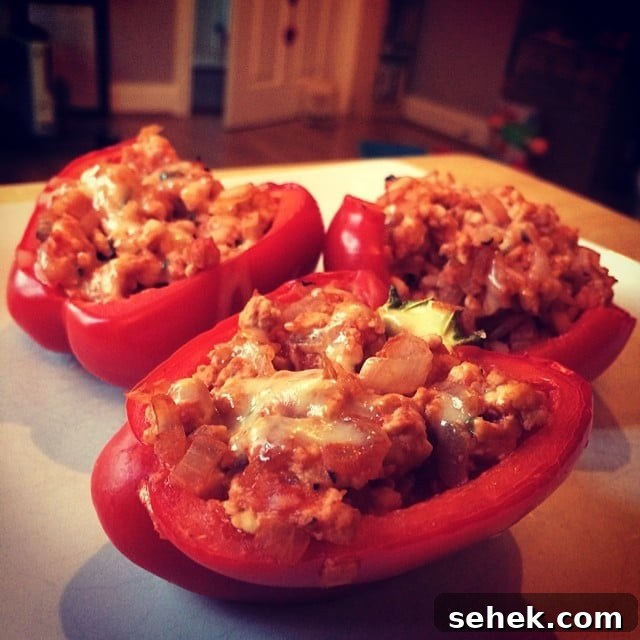 Microwave stuffed peppers