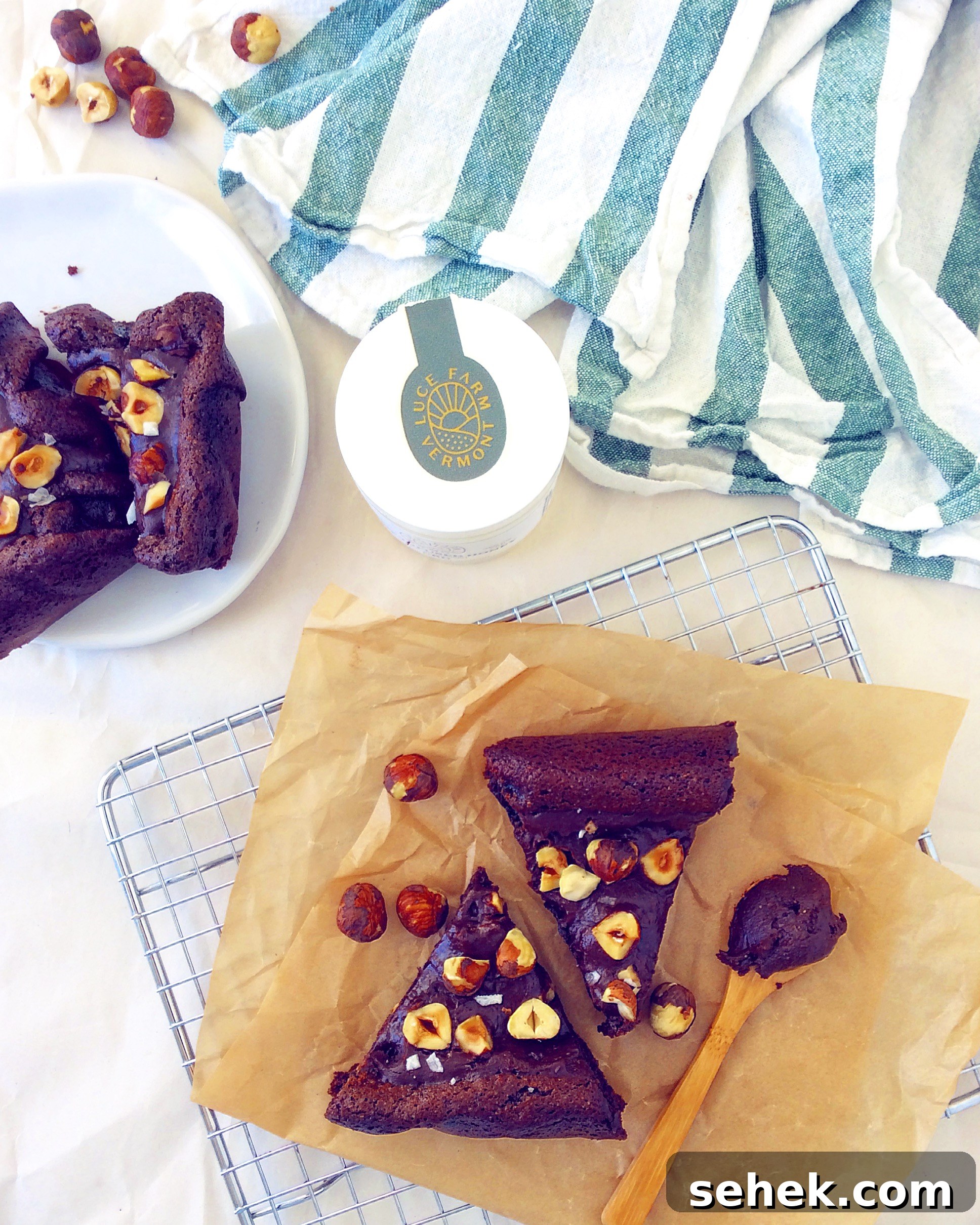 Flourless Hazelnut Brownies with Hemp Honey Ganache 7 Flourless Hazelnut Brownies with Hemp-Infused Honey Ganache