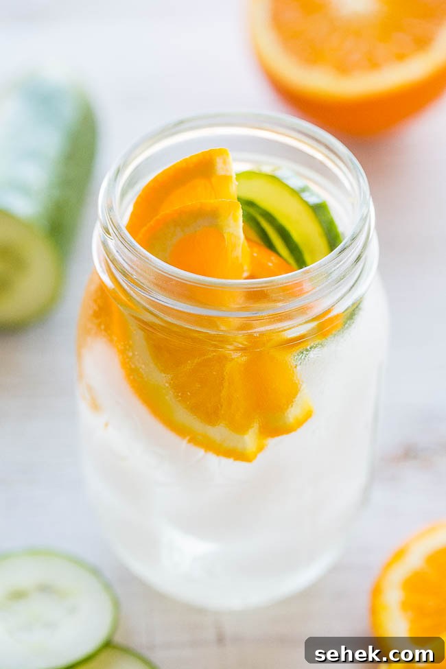 Refreshing Flavored Water Recipes for Every Taste 4 orange cucumber water in glass jar