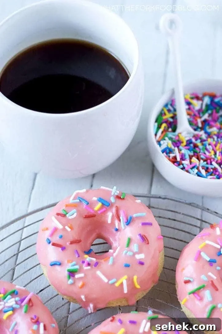 Gluten-Free Yellow Cake Donuts Recipe — Soft Baked Donuts 3 Gluten Free Yellow Cake Donuts (and dairy free) from @whattheforkblog | whattheforkfoodblog.com | Sponsored by New England Coffee