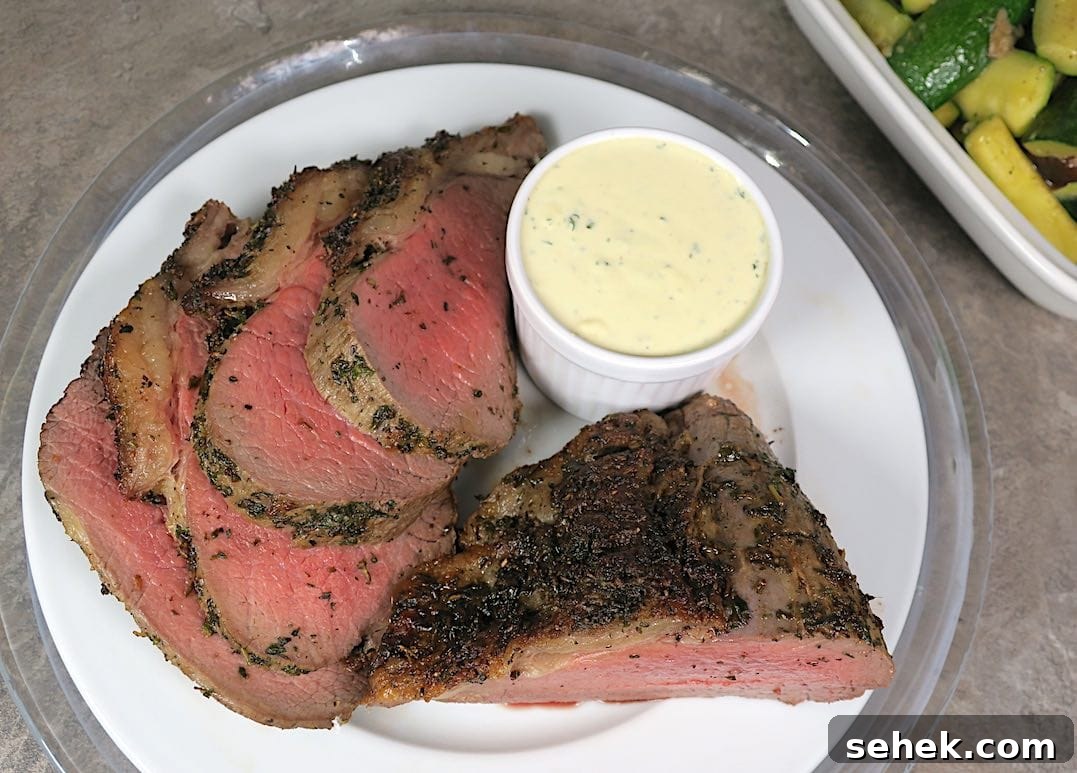 Herb-Crusted Beef with Brandy Mustard Sauce Recipe 3 Herb Crusted Beef with Brandy & Mustard Sauce