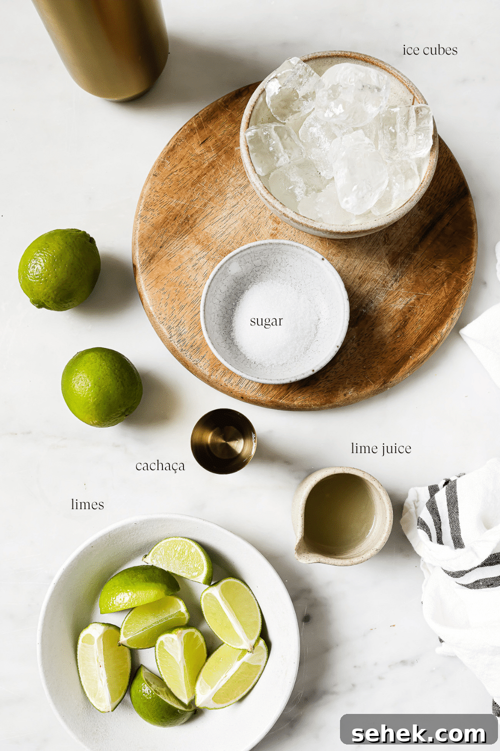 How to Make a Classic Caipirinha: Brazil’s Iconic Cocktail 3 Pre-measured ingredients to make Caipirinha.