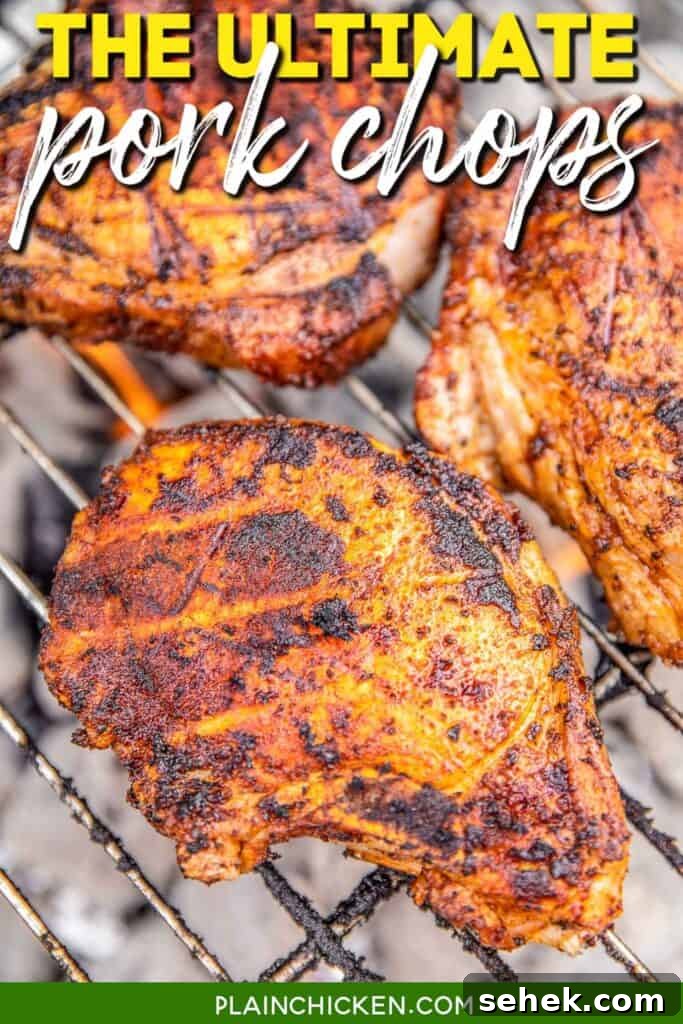 Perfect Pan-Seared Pork Chops with Garlic Herb Butter 6 pork chops on the grill