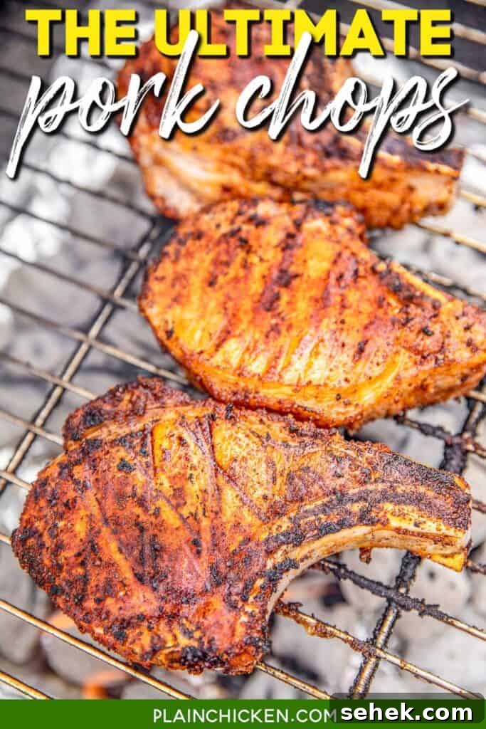 Perfect Pan-Seared Pork Chops with Garlic Herb Butter 7 pork chops on the grill