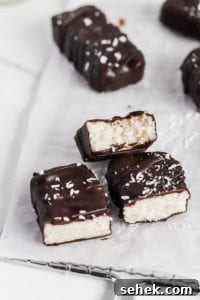 Vegan Coconut Bounty Bars Recipe — 6 Ingredients, No Bake 8 homemade bounty bars recipe with coconut
