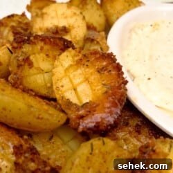 Crispy Parmesan Roasted Potatoes with Garlic and Herbs 12 crispy roasted parmesan potatoes and dip