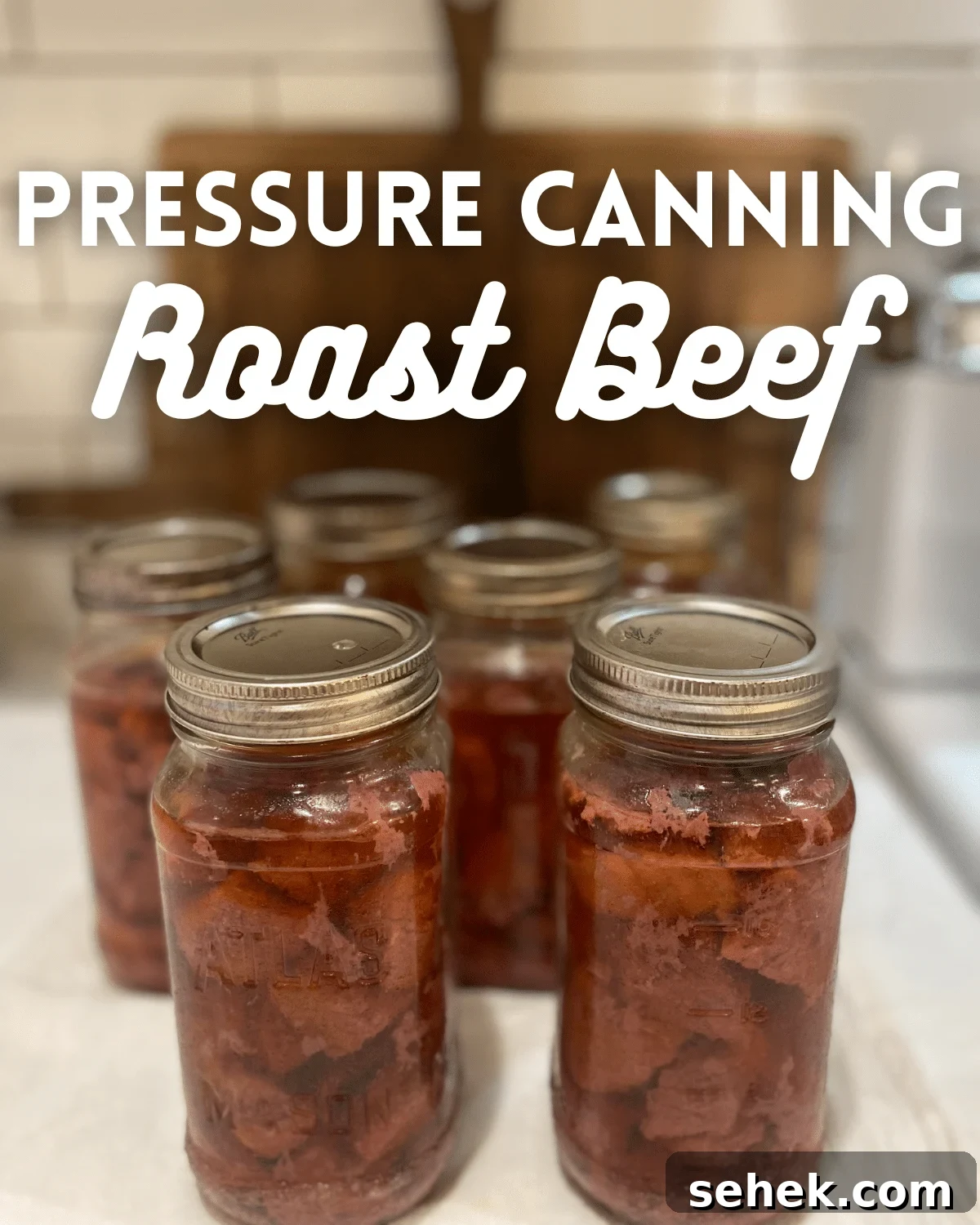 home canned roast beef with text