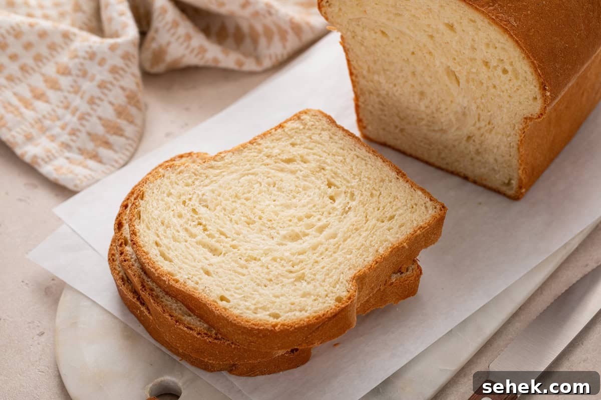 Sliced loaf of potato bread on a cutting board.