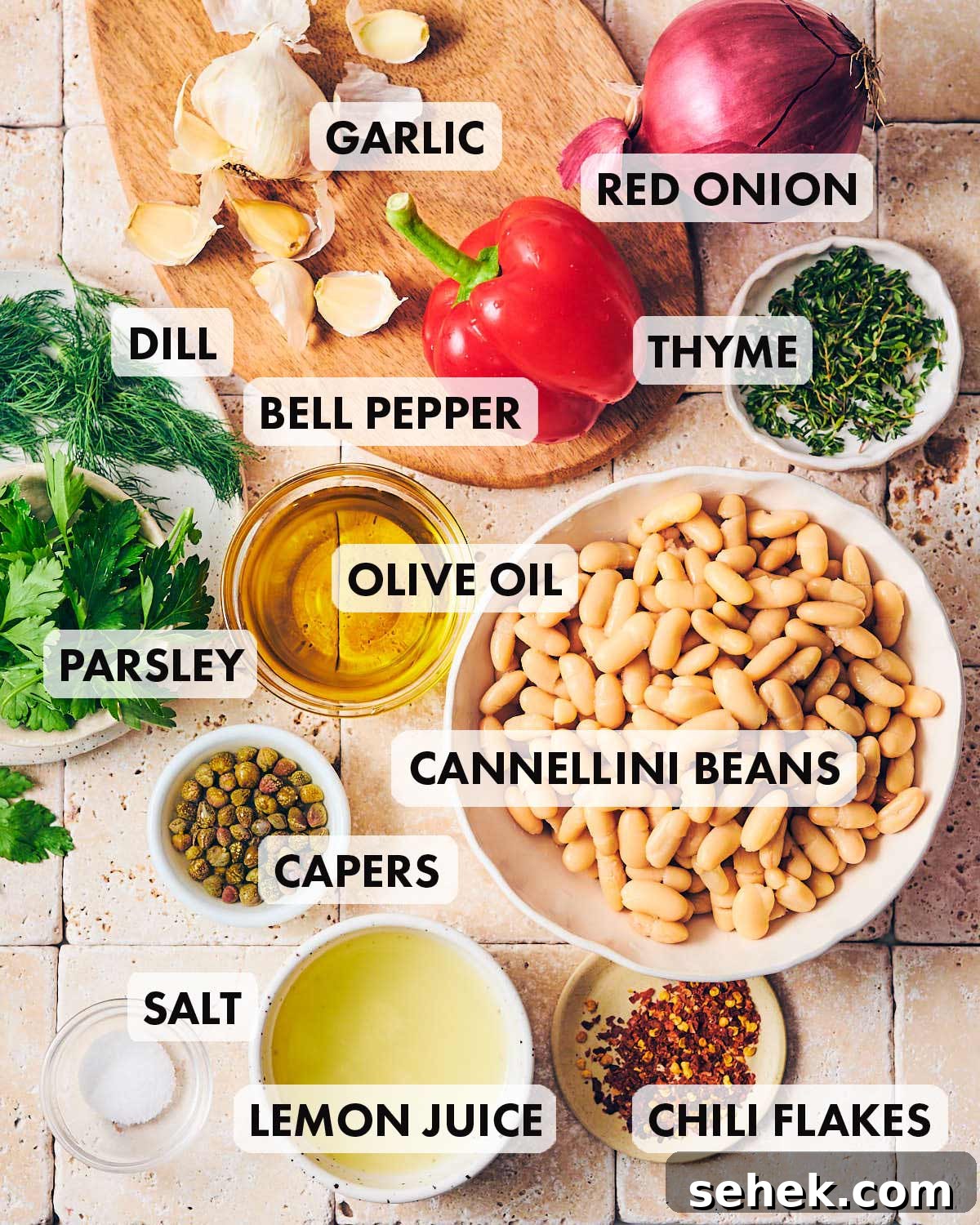 Tuscan Bean Salad with Tomatoes, Olives & Fresh Herbs 3 Ingredients to make vegan Tuscan Bean Salad.